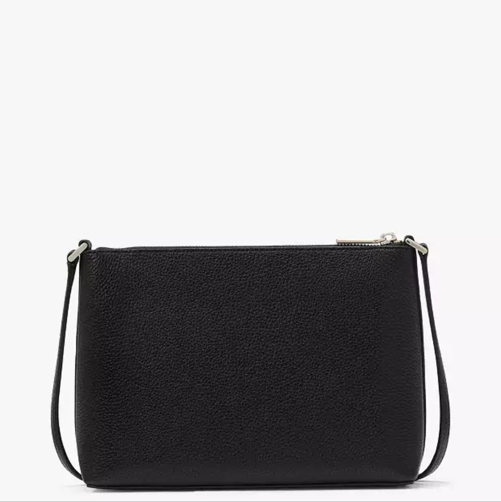 Kate Spade New York Pebbled Leather Black Leila KG464 Medium Crossbody Purse NWT - Picture 6 of 12